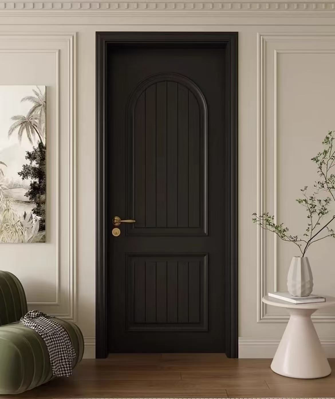 Solid Wood MDF Composite Soundproof Door Set 28-32dB Soundproofing Custom Colors for Bedroom Living Room School Commercial Use