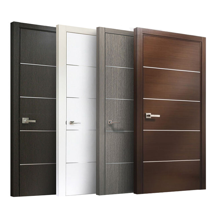 Chinese Factory Modern Smooth Finish Wooden Prehung Door Design Interior Room Flush Solid Core Engineered Wood Doors