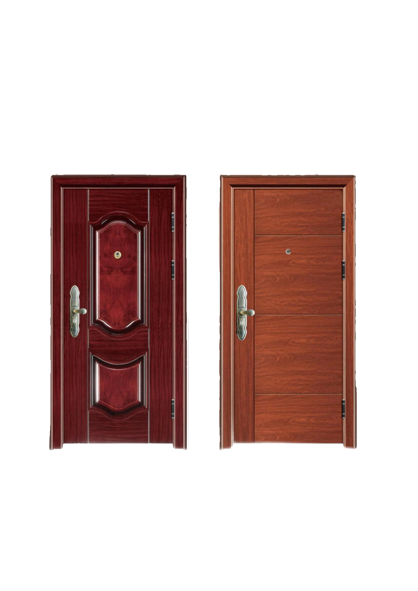 Main Entrance Steel Fireproof and Anti-theft Armored Door with Chinese Design for Outdoor Use