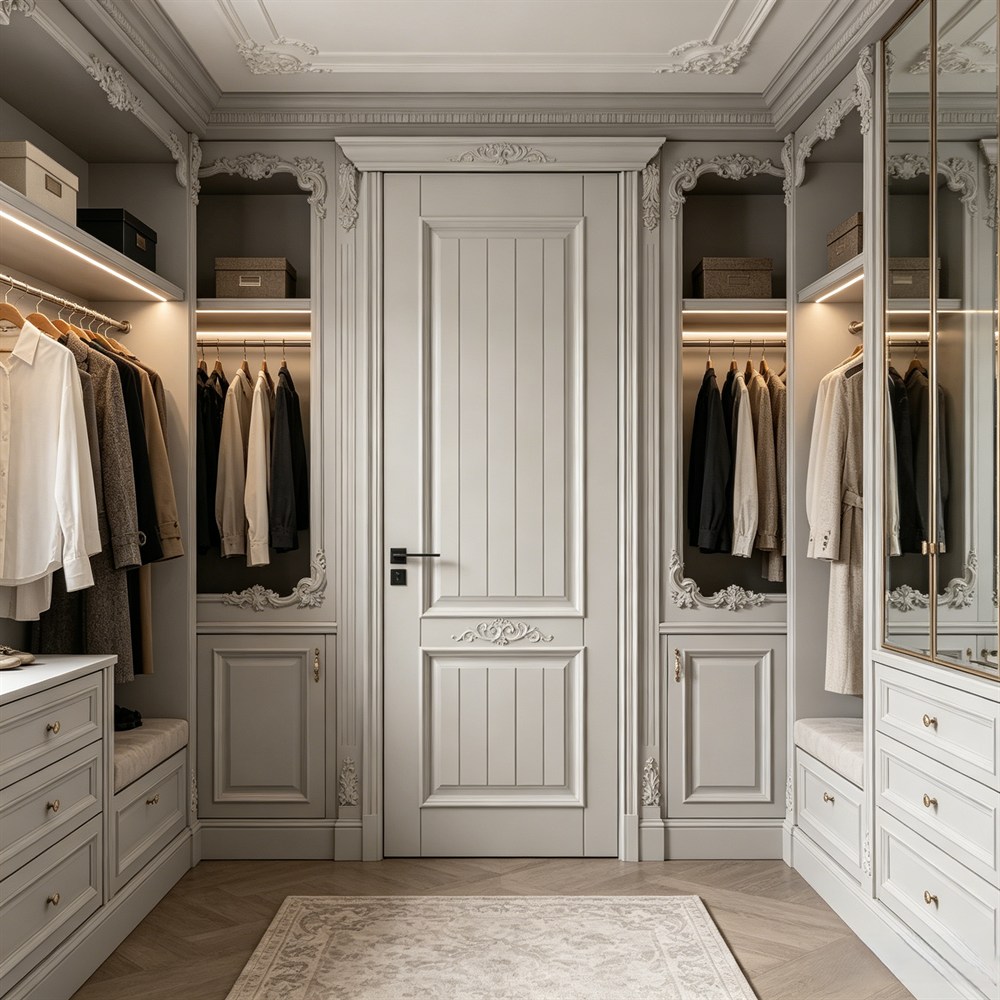 Luxury Modern Arched Interior Wooden Door Customizable Natural Oak Texture Room Door For Minimalist Villa
