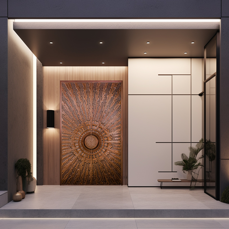 High Performance Solid Copper Front Door Luxury Antique Brass Handcrafted Villa Mansion Exterior Entry Security Gate