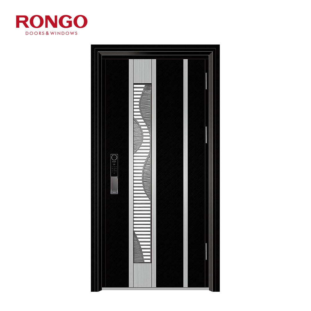 RONGO Modern Stainless Steel Entrance Armored Door for Apartment &amp; Villa Bullet-Proof Finished Front &amp; Entrance