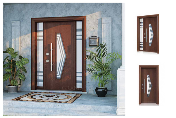 Entry Door Design Fireproof Steel Armored Double Door