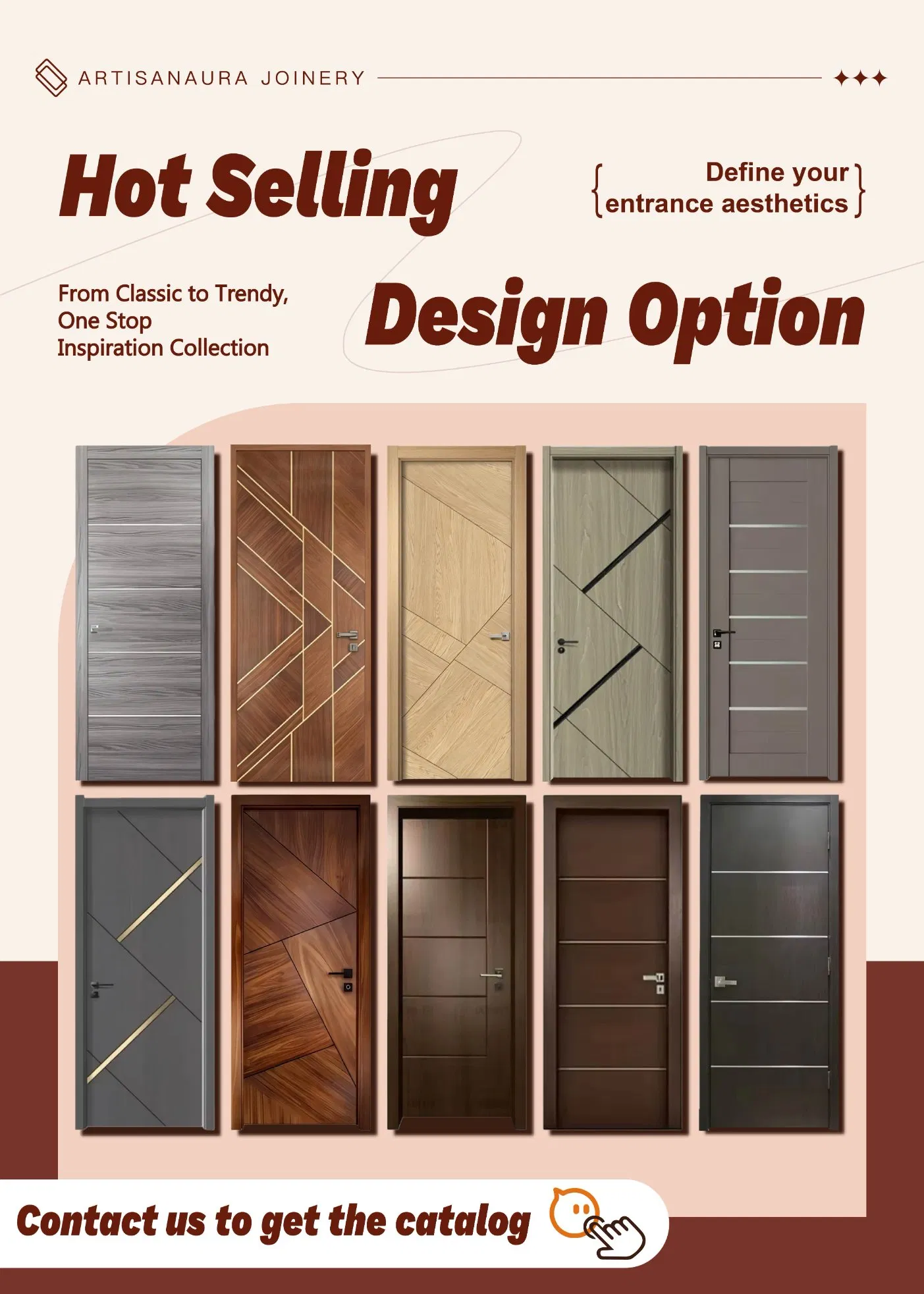 Modern Design Interior WPC Bathroom Door