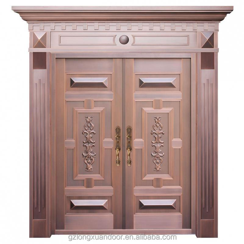 2025 Outdoor Security Door Copper Bulletproof Steel Plate Front for Villas Exterior Entry Door with Finished Surface