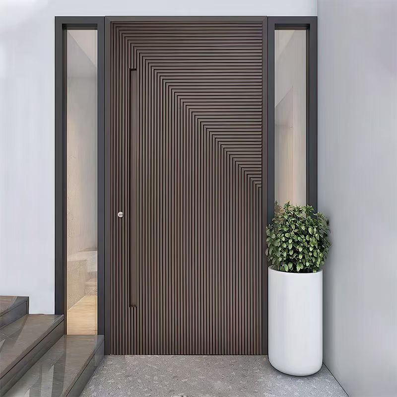 Security Main Pivot Front Door with Residential Aluminum Alloy Residential Modern Glass Graphic Design Customization