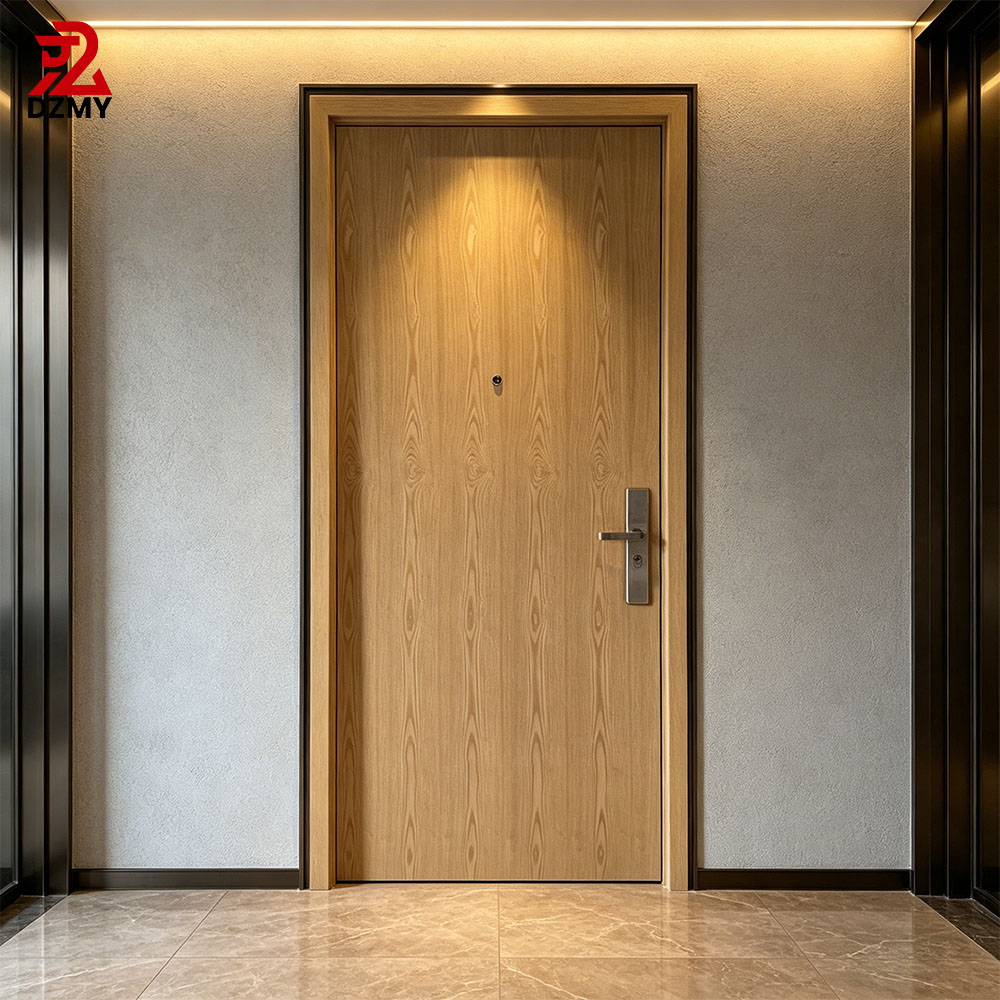 Soundproof Flat Solid Wood Doors Composite Painted Interior Wood Doors Bedroom Wood Doors Hotel Project Entrance