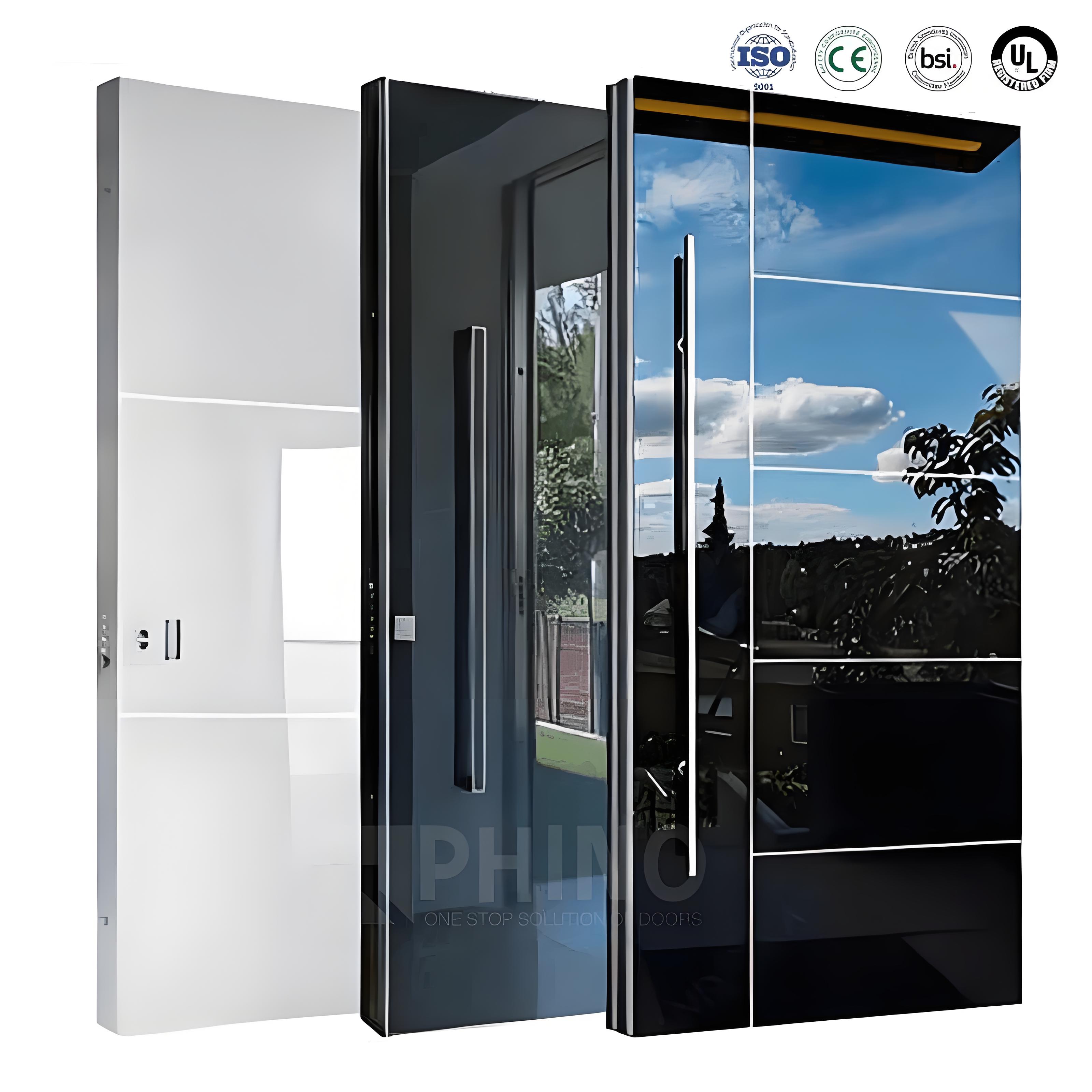 Modern American Design 3D Carving Large Steel Security Door Bulletproof Main Pivot Entry Metal Exterior Door for House