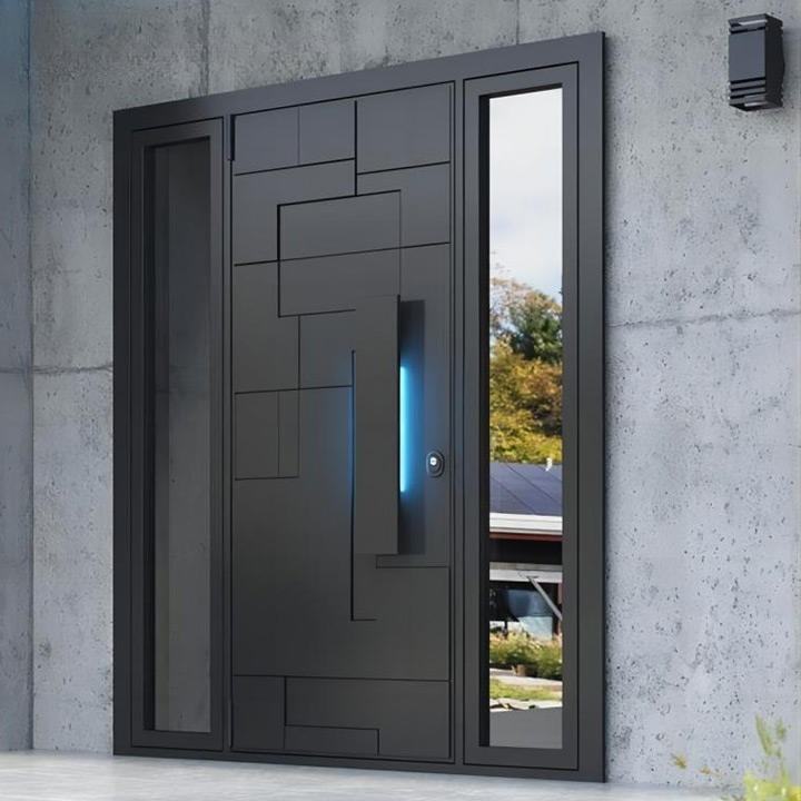 Modern Pivot Entrance Door Aluminum Steel Security Front Entry Door Customized Luxury Exterior Main Door for Villa House