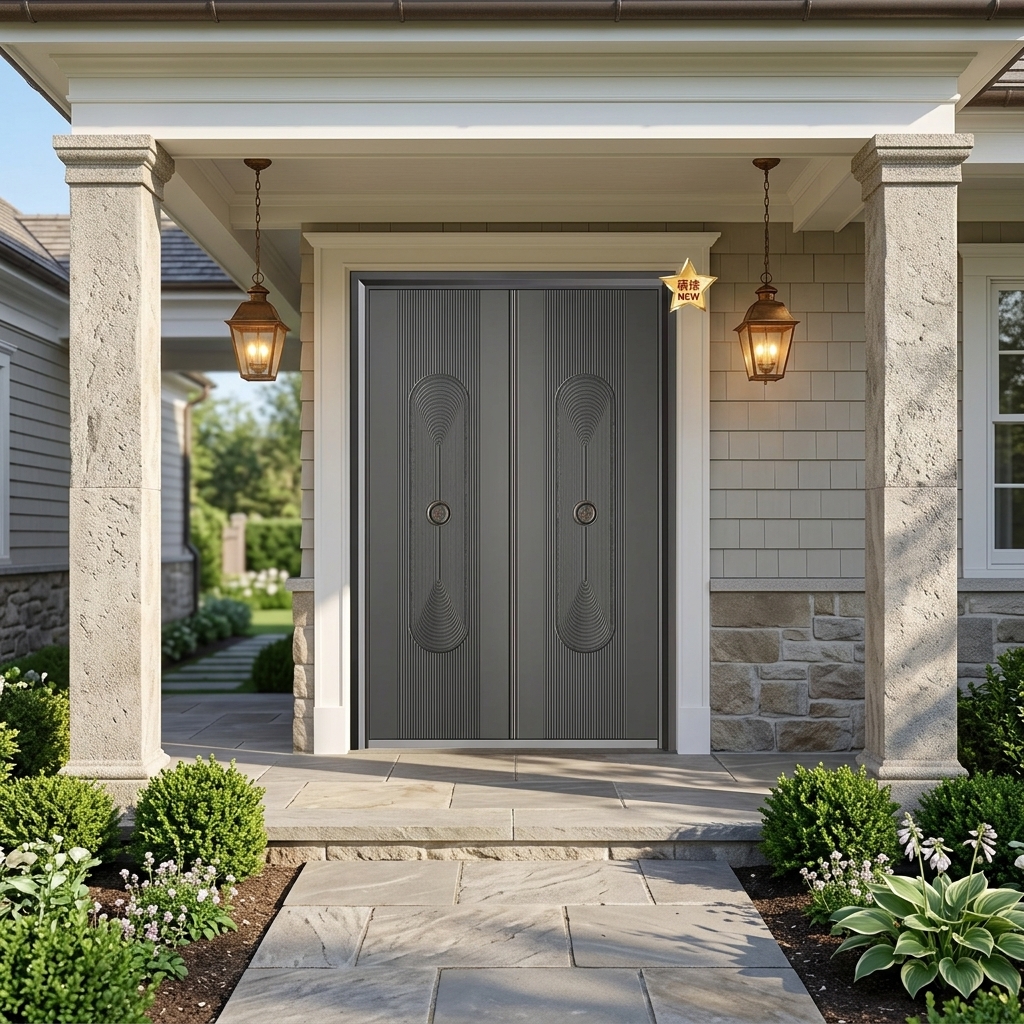 Ustomizablefinely Engraved All-aluminum Anti-theft Entrance Door for Villa Apartments with Waterproof and Secure Features