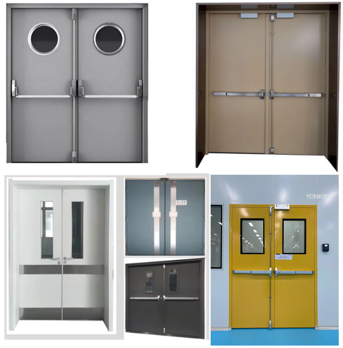 Yonking Safety Door Anti-theft Galvanized Steel Fire Proof Class A 90min Security Fire Door For Hospital Apartment Hotel House