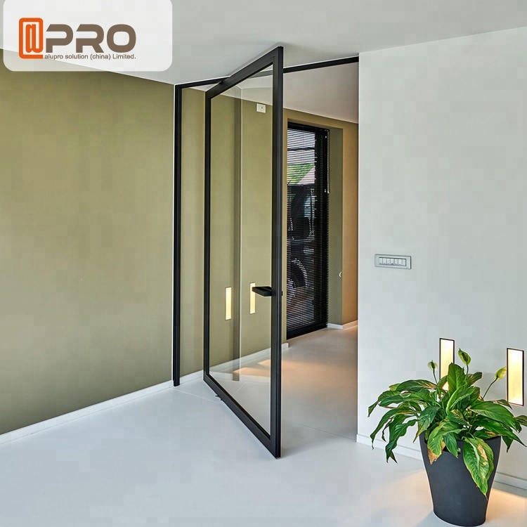 Pivot Size Commercial Glass Door Front Large Entry Glass Exterior Hing Swing Doors Modern Customized Aluminum Alloy Villa School