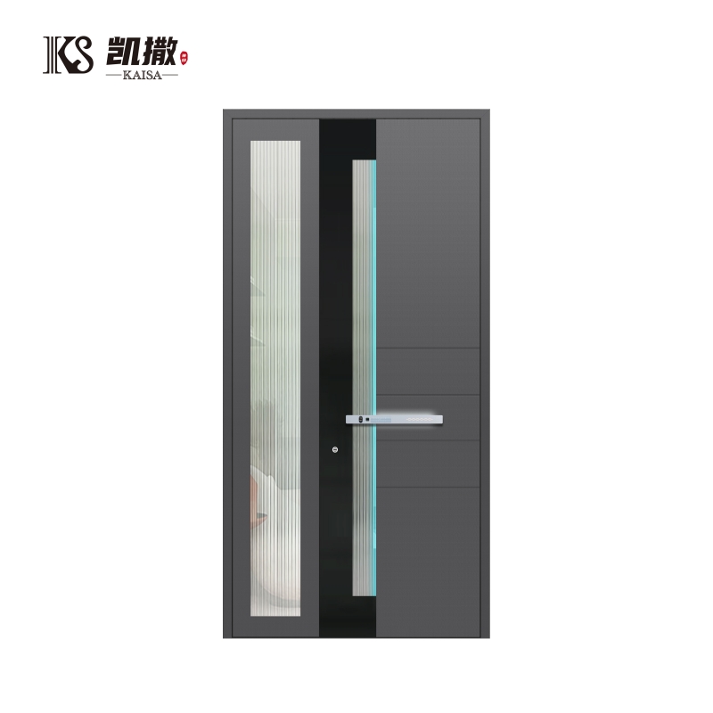 Aluminum Entry Pivot Door Modern Atmospheric Design Strong Burglar Exterior Glass Entry Door Aluminum Front Iron Entry Doors
