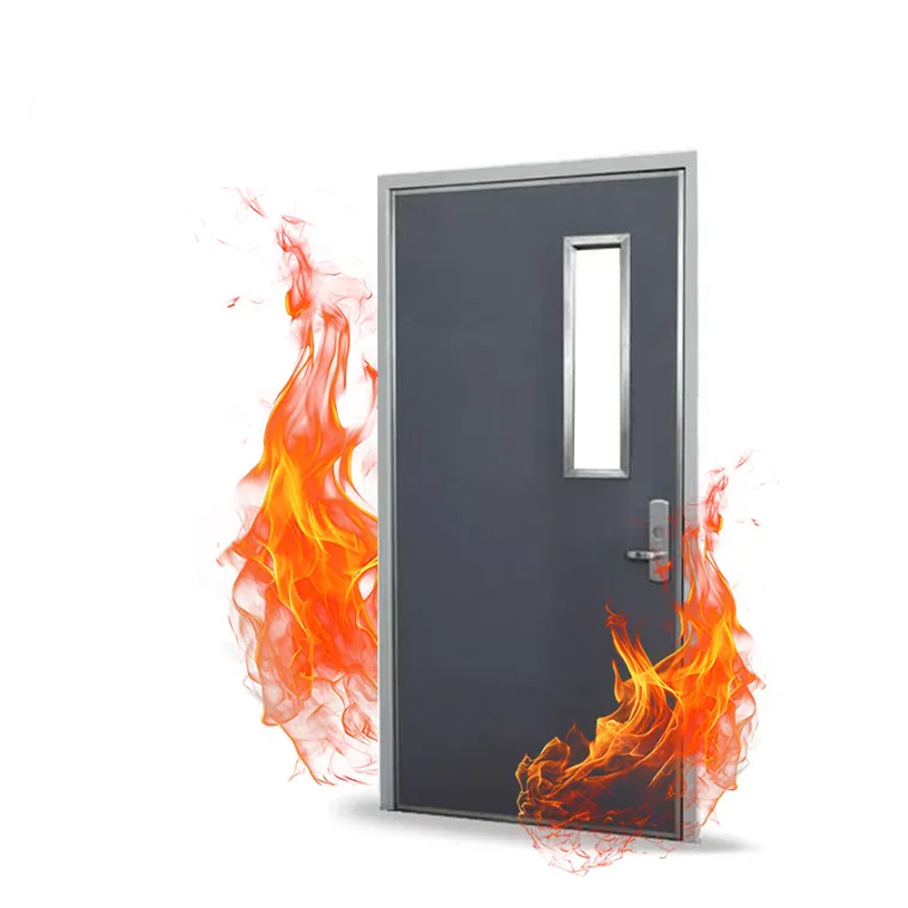 Customized Commercial-grade Galvanized Steel Fireproof Doors, Metal Frame Fireproof Doors