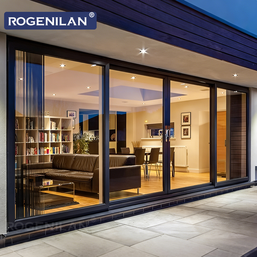 ROGENILAN Factory-Custom Aluminum Frame Heavy-Duty Lift-and-Slide Door Thermal Break Double-Glazed Outdoor Patio Sliding Doors