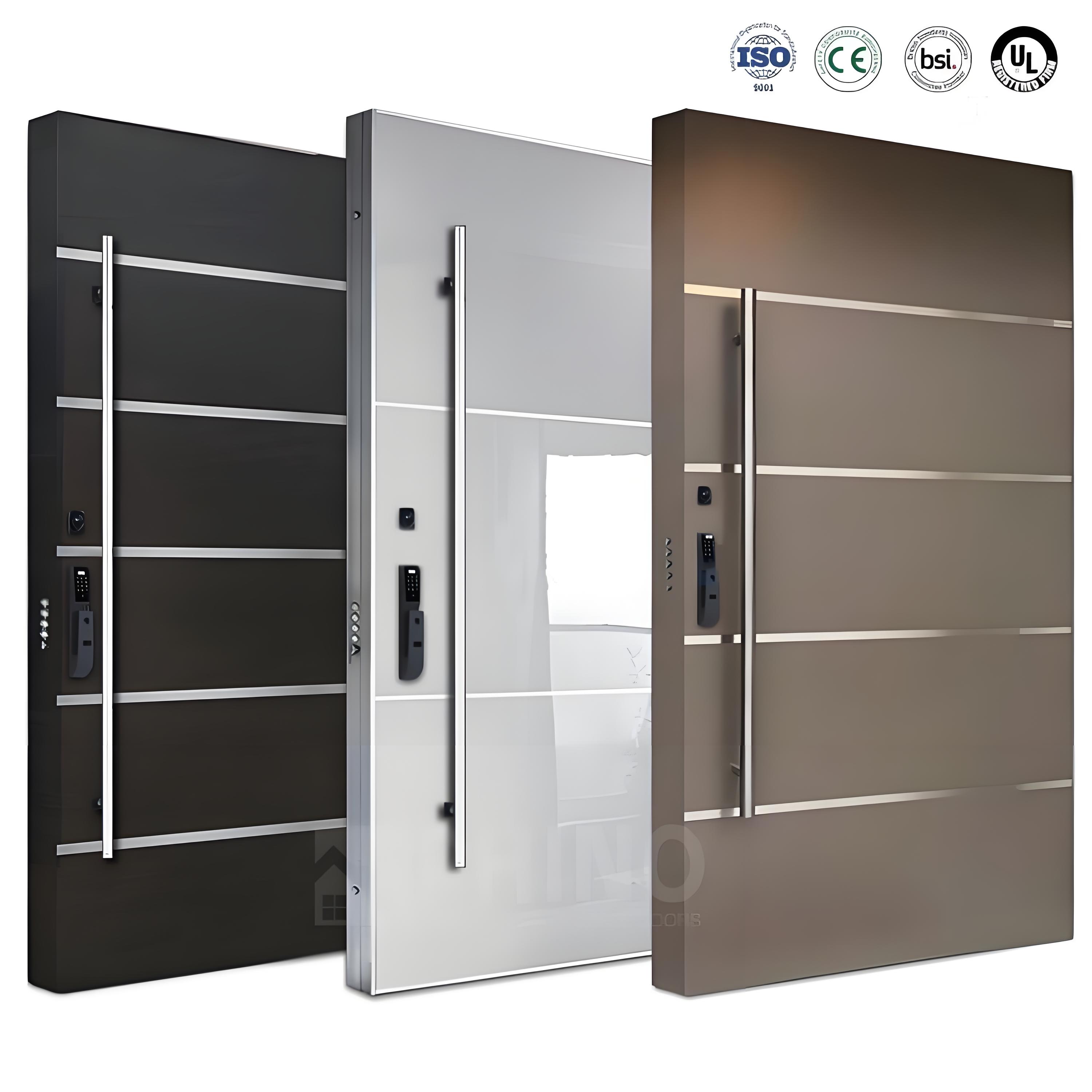 Modern American Design 3D Carving Large Steel Security Door Bulletproof Main Pivot Entry Metal Exterior Door for House