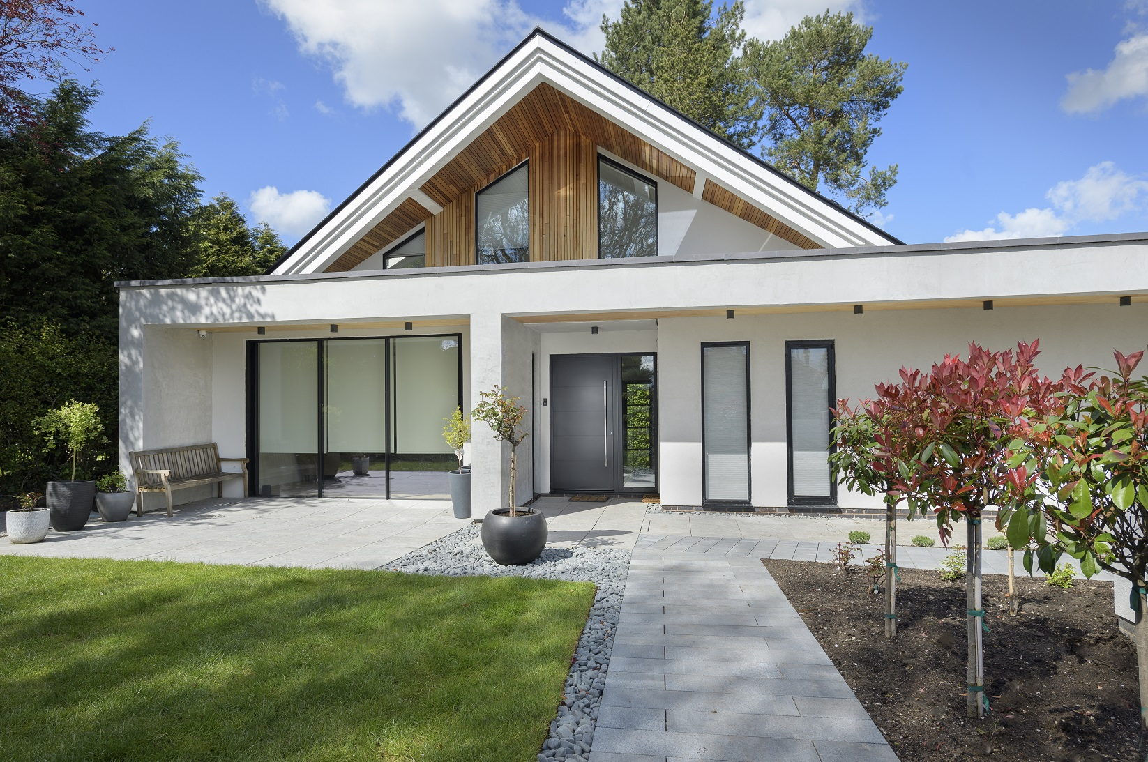 Luxury Modern House Villa Main Entrance Entry Wood Glass Door With Side Lite Design Pivot Wooden Doors