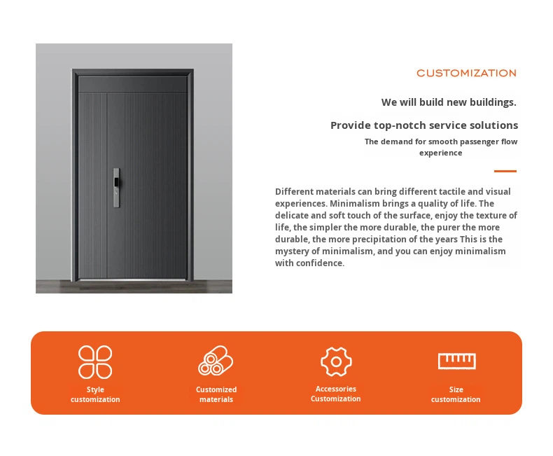 Anti-Theft Entry Door Grade Double Security Door