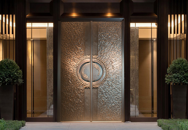 China Supplier Luxury Entrance Villa Door Security Copper Front Door Carving Design Copper House Exterior Doors