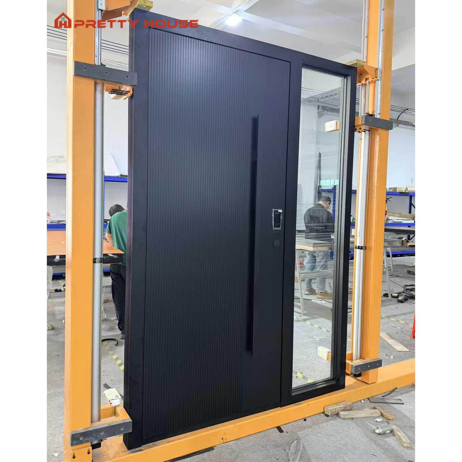 Custom Exterior Pivot Door Luxury Security Aluminum Entrance Door Modern Security Antitheft Home Front Entry Door