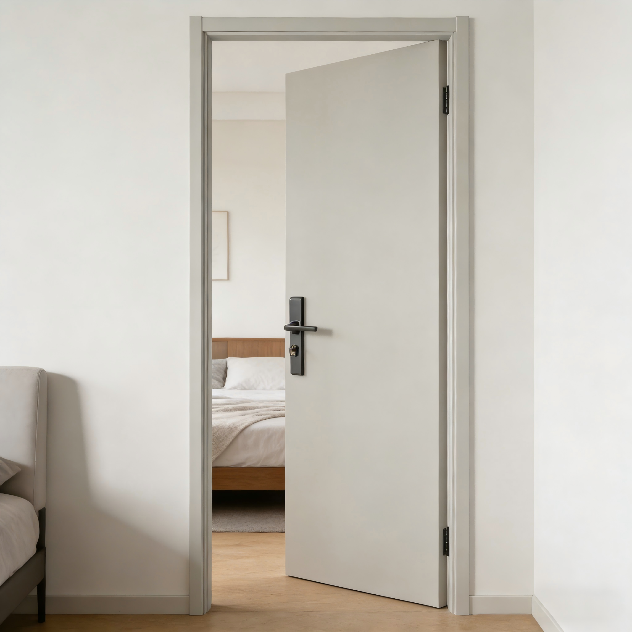 Interior Waterproof Composite Solid Wood PVC Veneer Door with Minimalist Design 200+ Colors Quick Install for Villa Bedroom