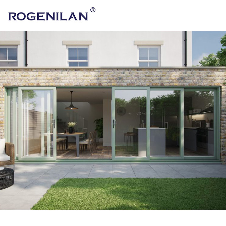 ROGENILAN Factory-Custom Aluminum Frame Heavy-Duty Lift-and-Slide Door Thermal Break Double-Glazed Outdoor Patio Sliding Doors