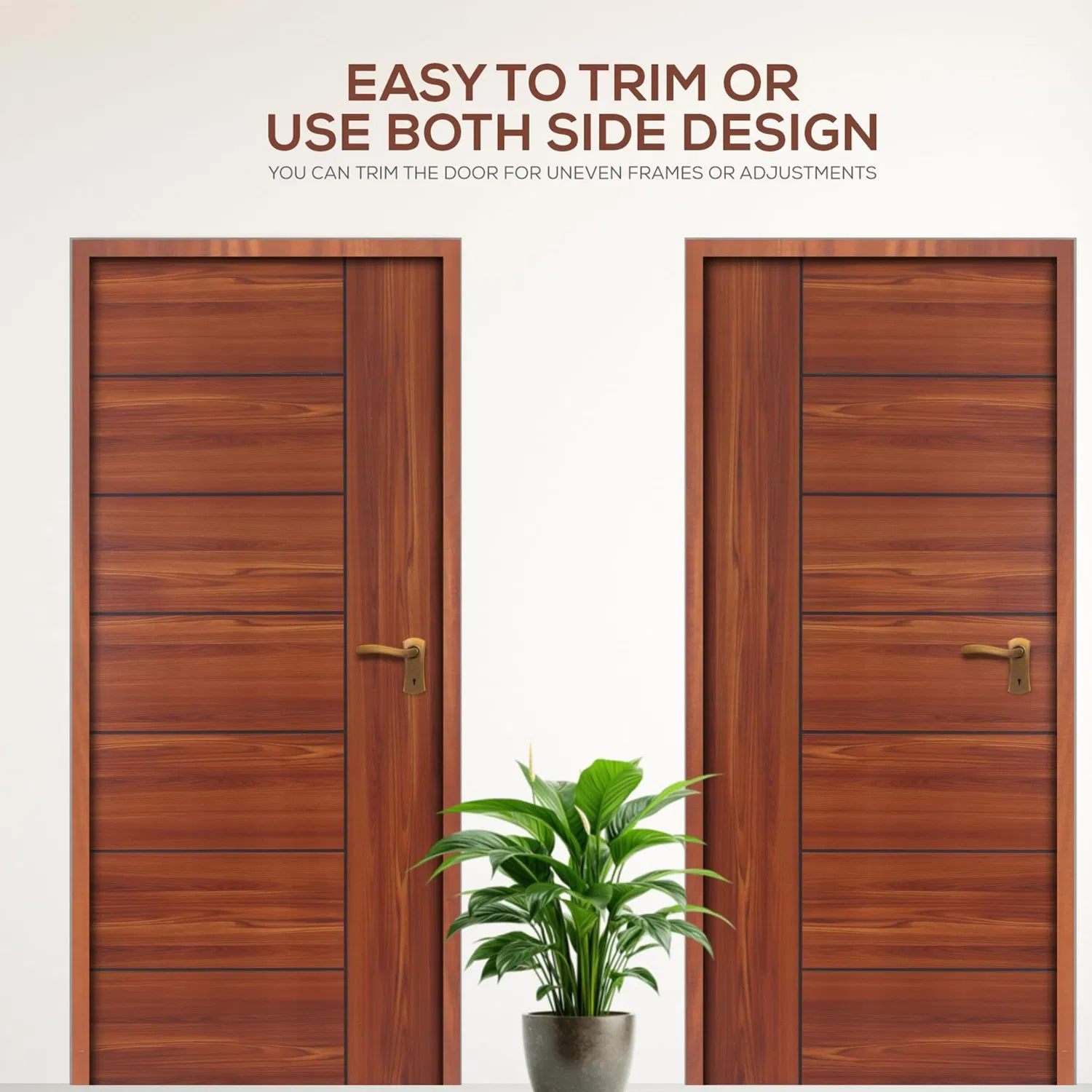 Overall Extrusion Hollow WPC Door Customized Simple Design Room Solid Interior Wooden PVC Door