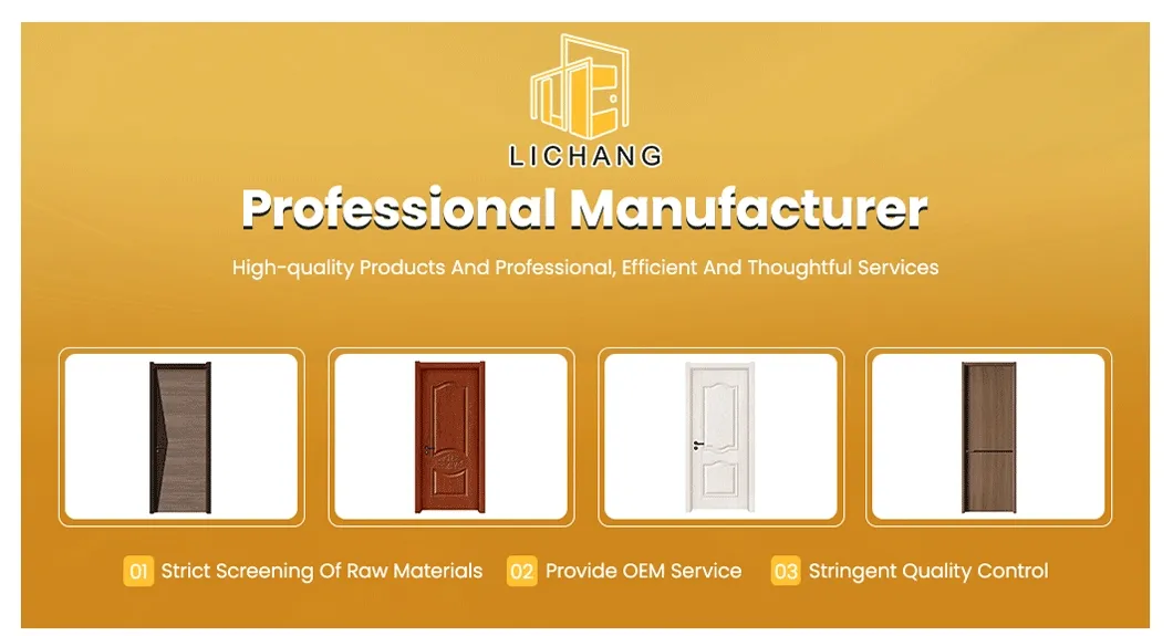 Water-Proof WPC/PVC Hotel Bedroom Door Modern Interior Bathroom Door Residential Door