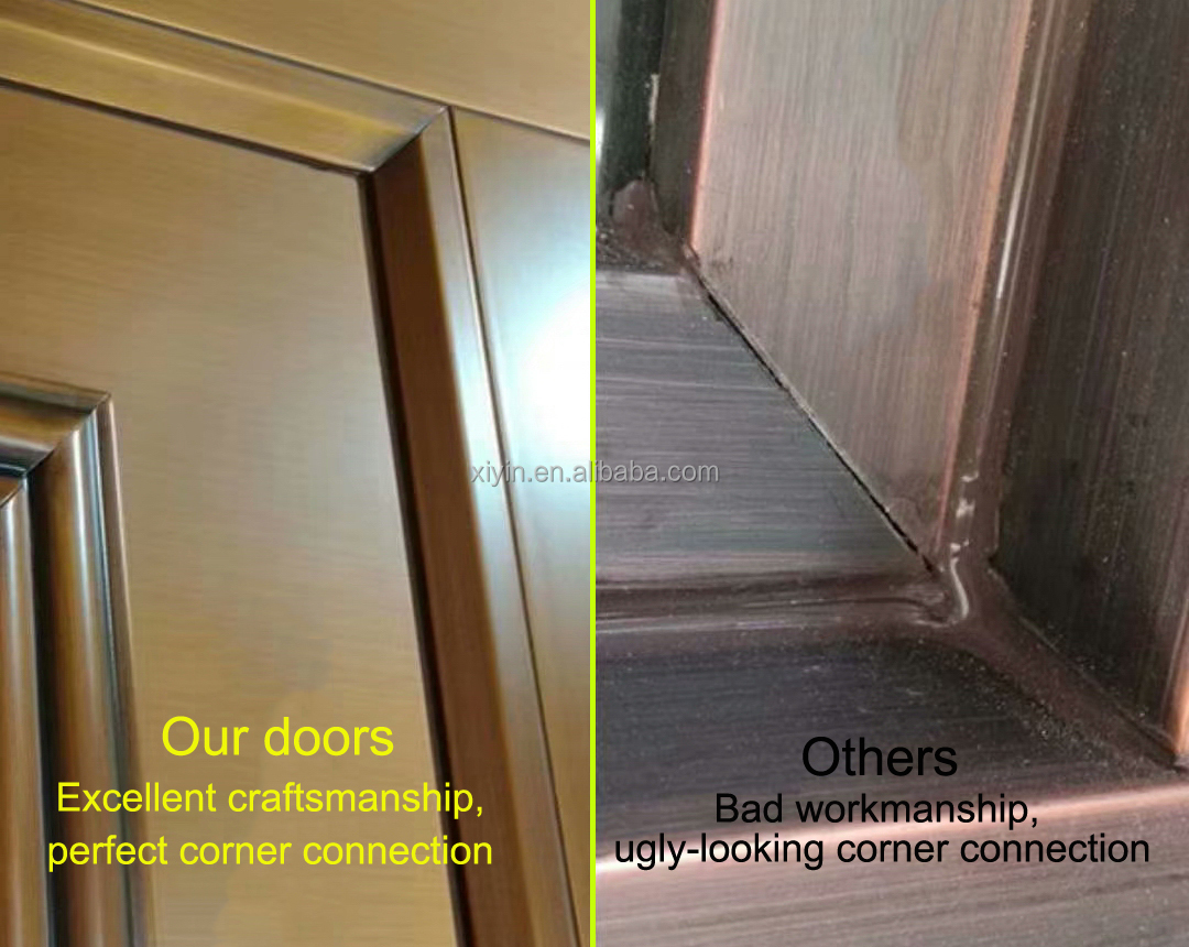 Luxury House Entrance Front Door Design Real Copper Material Decorative Armored Security Doors