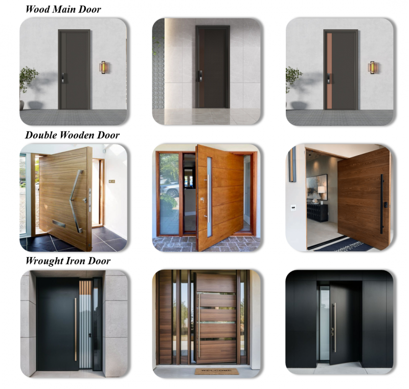 Modern Cast Aluminum Pivot Door - Heavy Duty Security Entrance Door for Main Entry