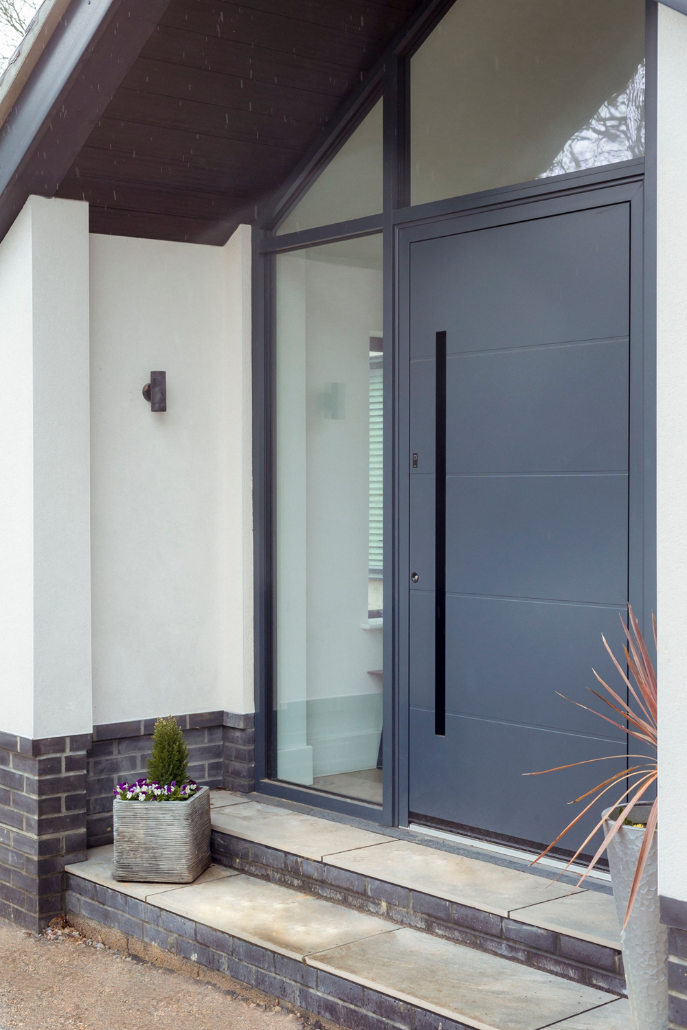 Luxury Modern House Villa Main Entrance Entry Wood Glass Door With Side Lite Design Pivot Wooden Doors