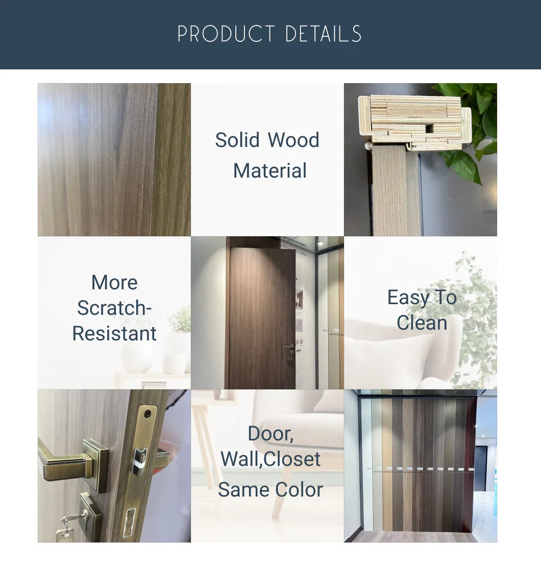 Custom Support Inside Interior Wood Fashion Timber Grey Indoor Melamine MDF Slab Door