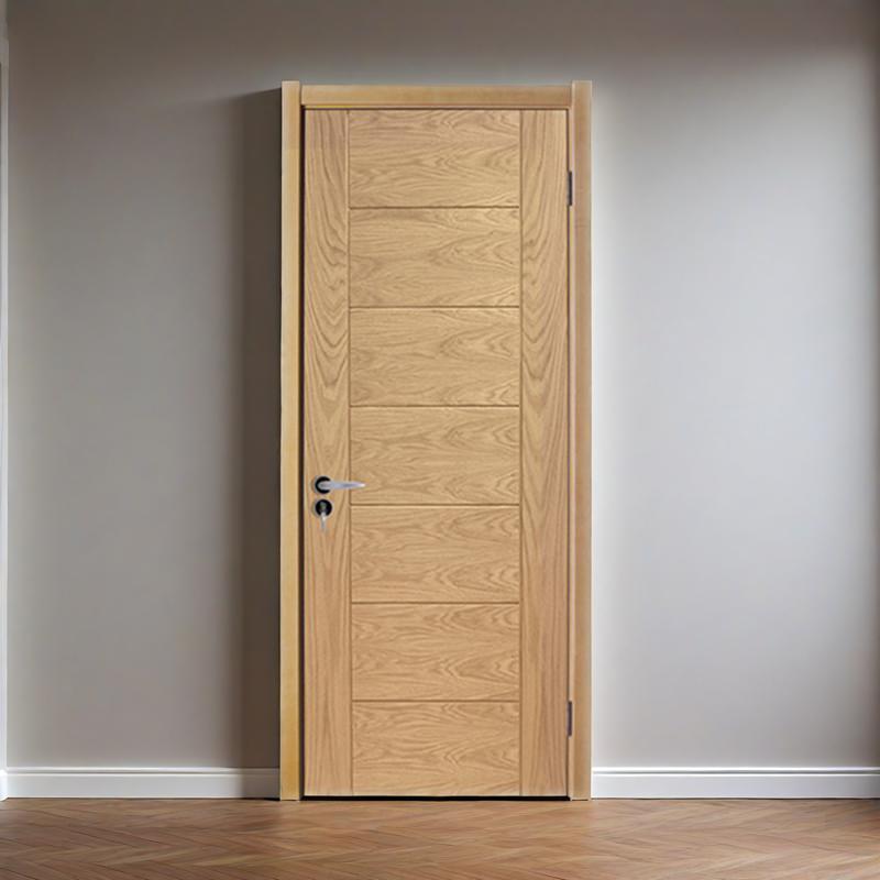 Low Price Fire Rated Door Modern Designs Oak Veneer Interior Engineered Wood Flush Door for UK Market