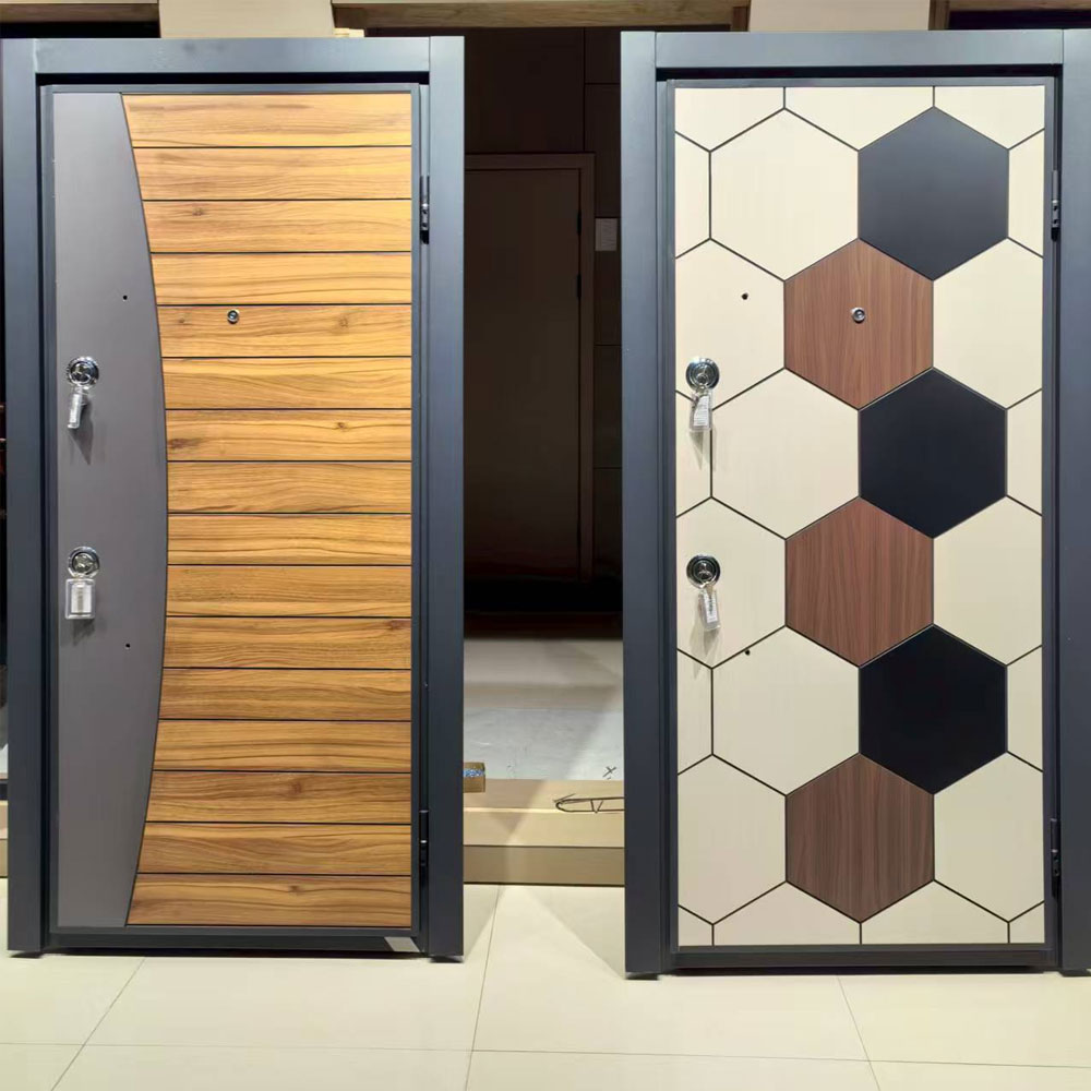 Newest Design Turkish Steel Armoured Exterior Security Entrance Door Industrial Wood Door Manufacture with Armor Door Features