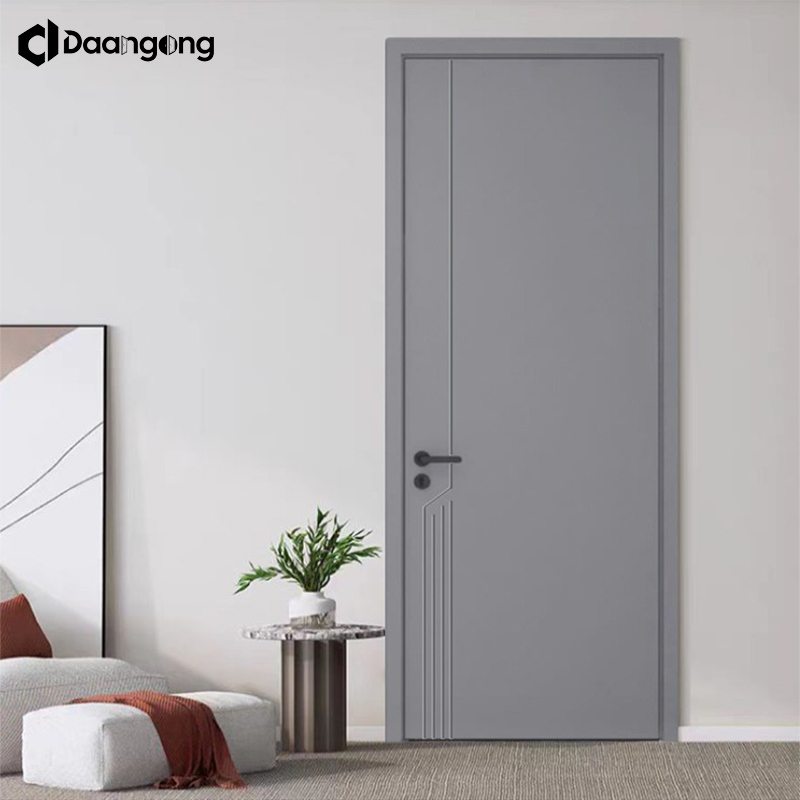 Flush Wooden Doors for Bedrooms Flat Panel Minimalist Design Engineered Wood Primed Ready to Paint for Renovation Project