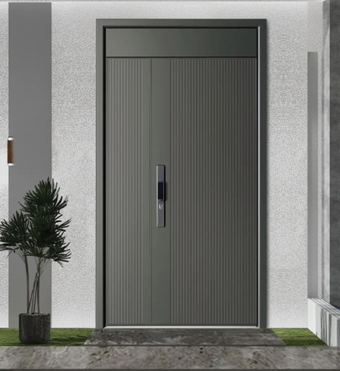 Customizable Good Quality Modern Design Galvanized Steel Armored Security Door Front Entry Fireproof for Villas