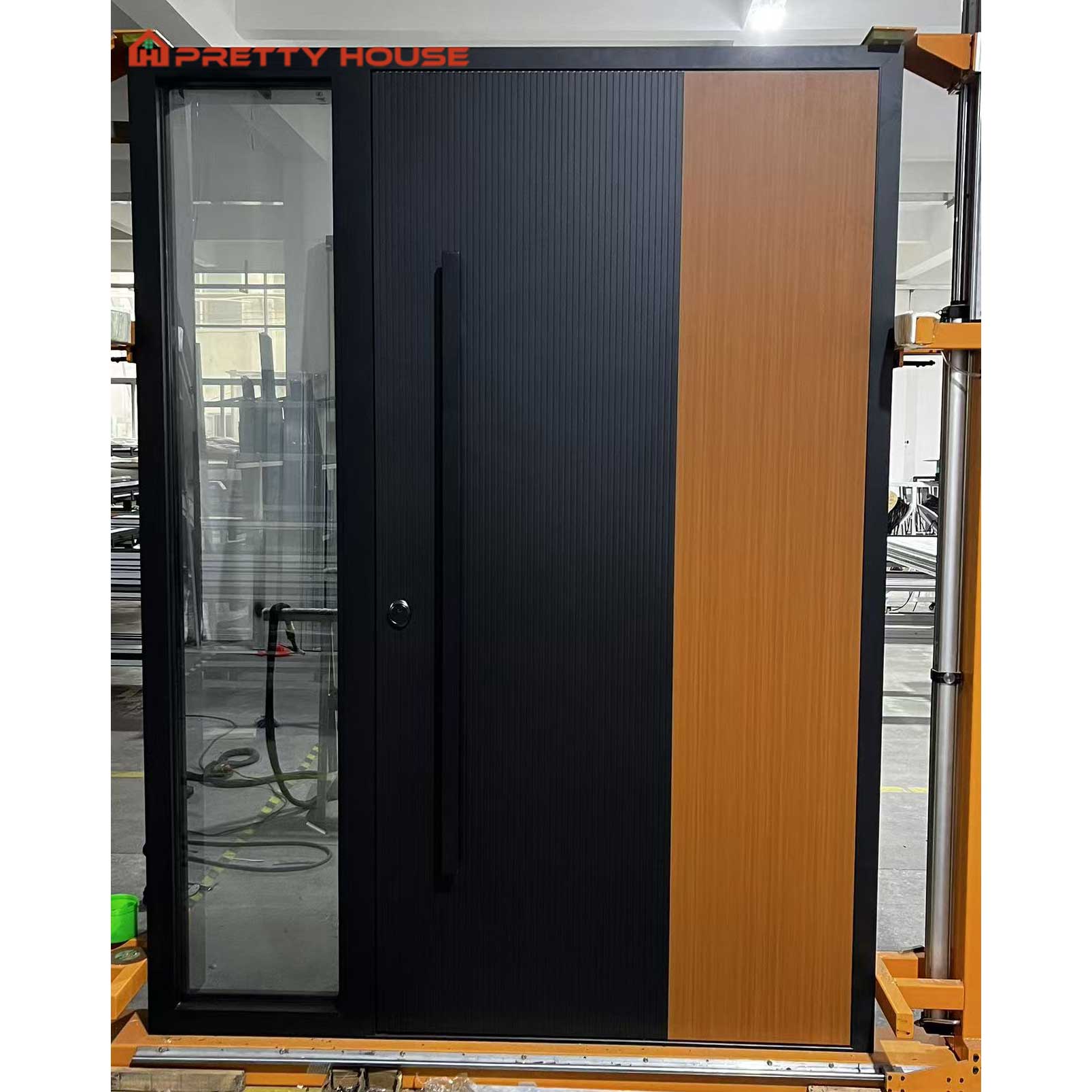 Custom Exterior Pivot Door Luxury Security Aluminum Entrance Door Modern Security Antitheft Home Front Entry Door
