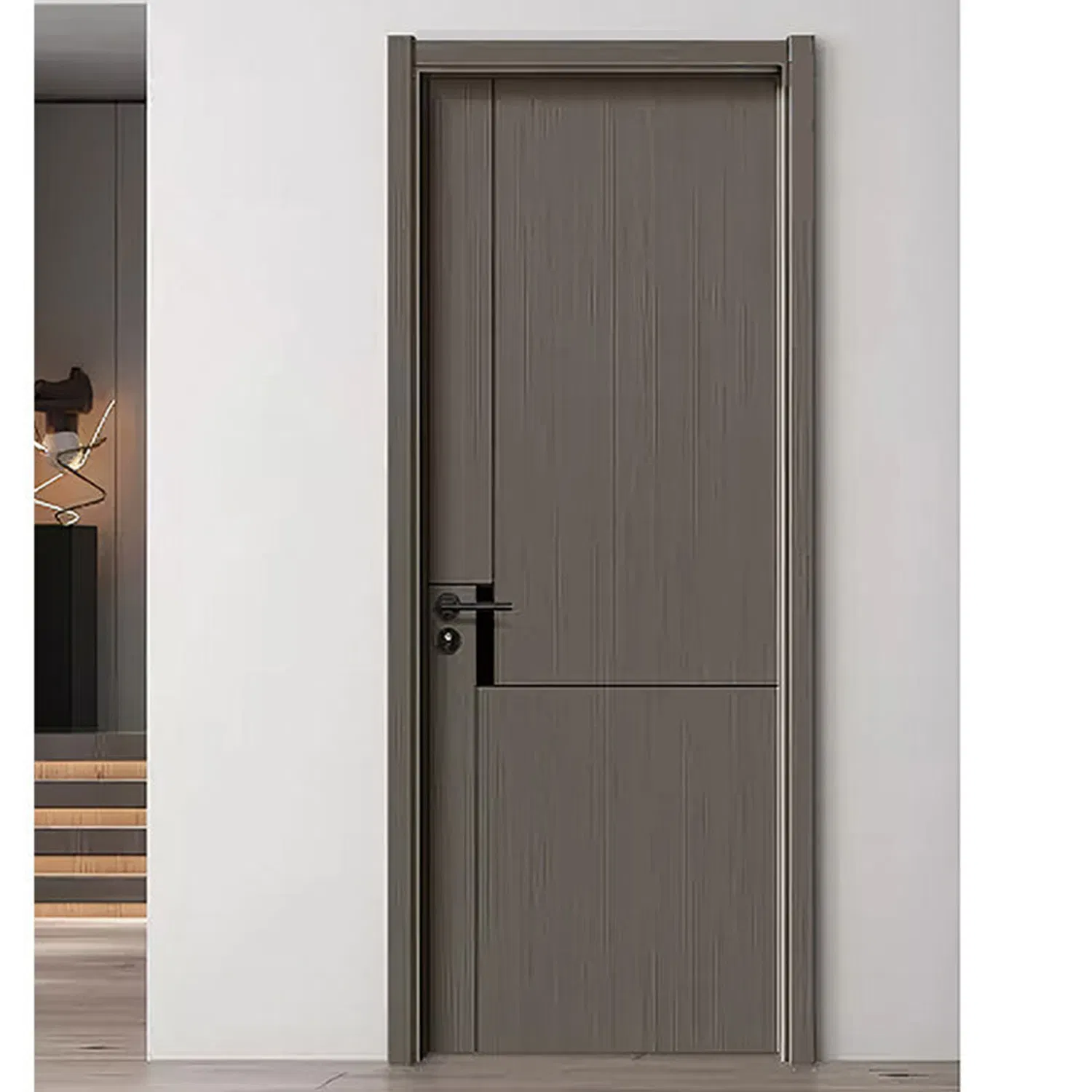 Wholesale Factory Price Waterproof WPC Door Customer PVC Door Bathroom Interior Door MDF Security Interior WPC Door Painted Wooden Entrance Room Door