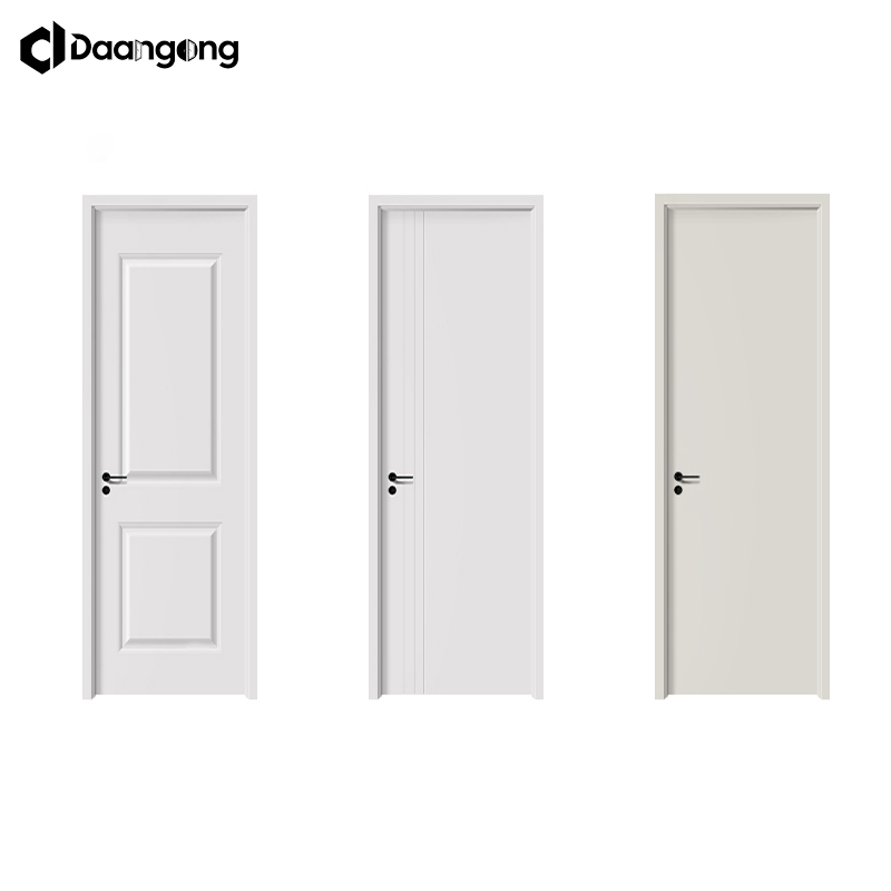 Flush Doors Interior Flat Panel Minimalist Design Engineered Wood Primed Ready to Paint for Renovation Apartment Project