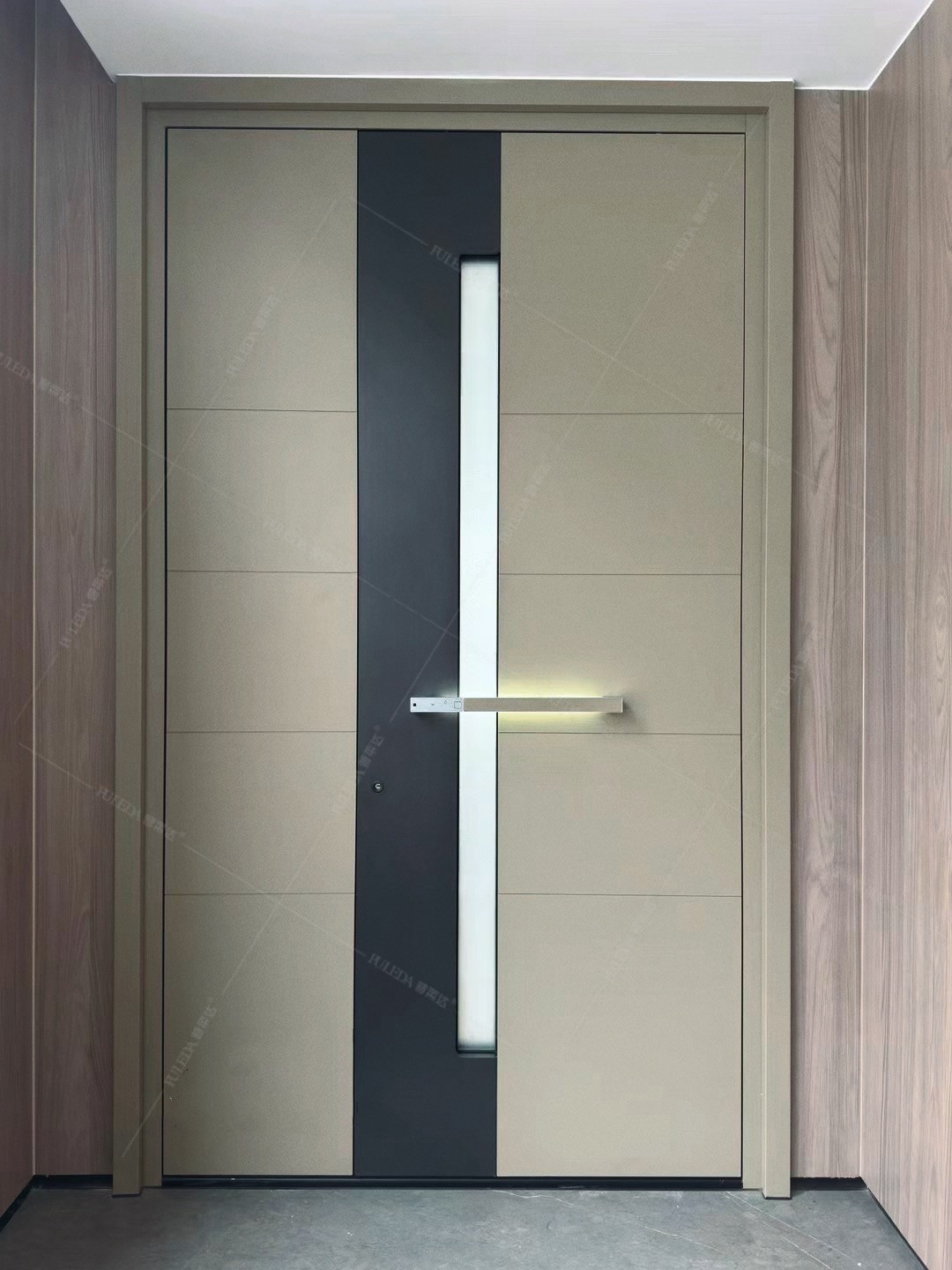 Explosion-proof Custom Armored Villa Gate Double-Opening Security Door Postmodern Design Cast Aluminum Copper Construction Light