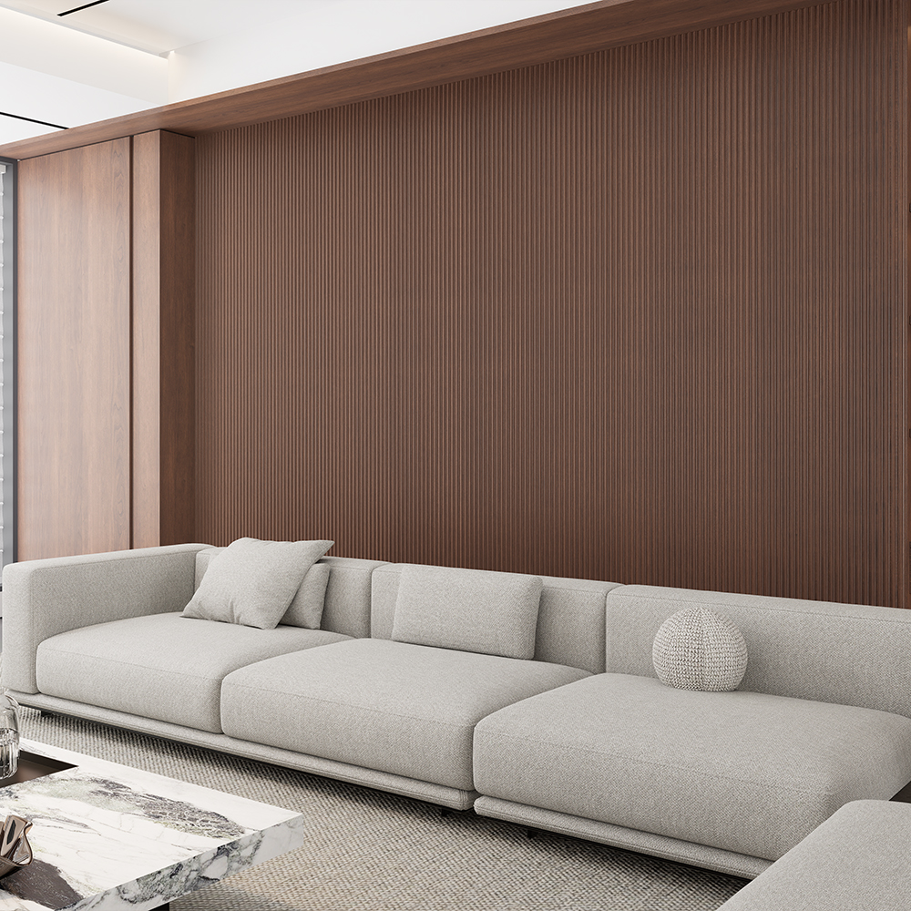 Eco-Friendly Fireproof Waterproof WPC Indoor Fluted Wall Panel Interior PVC Wood Alternative Decorative Cladding Panel