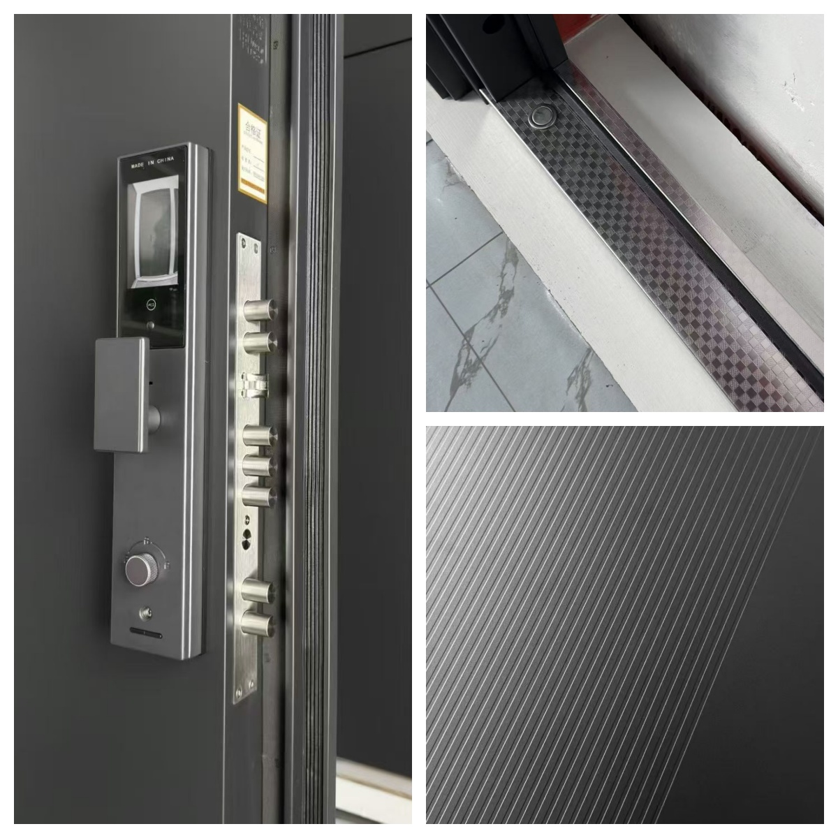 Armored Anti-Theft Minimalist Aluminum Security Door with Finished Surface for Apartment and Outdoor Use