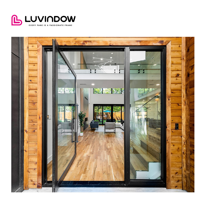 Secure Large Opening Aluminum Entry Pivot Doors for High End North American Residential Communities