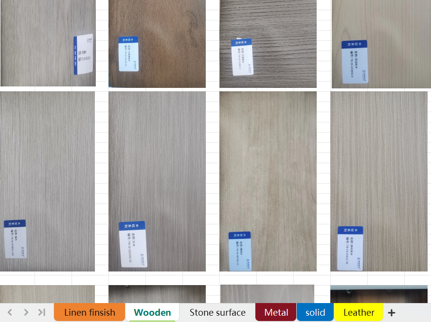 Color panel material samples 1