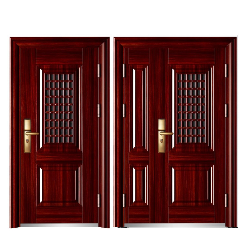 Stainless Steel Thickened Armored Modern Anti-Theft Entry School Outdoor Security Door with Simulated Copper Finish