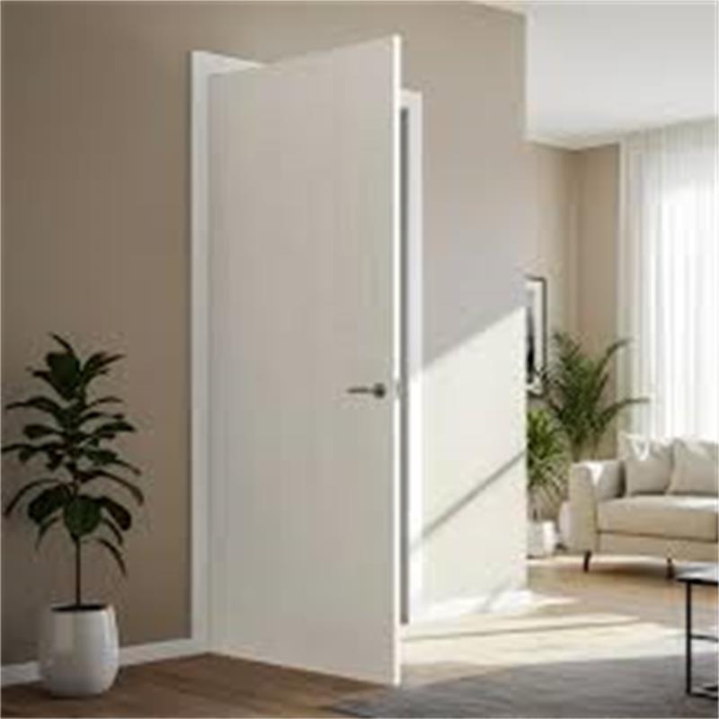 One Single Panel Style Modern Pine &amp; PVC White Primer Eco-Friendly Interior Shaker Door Building Decoration Easy Installation