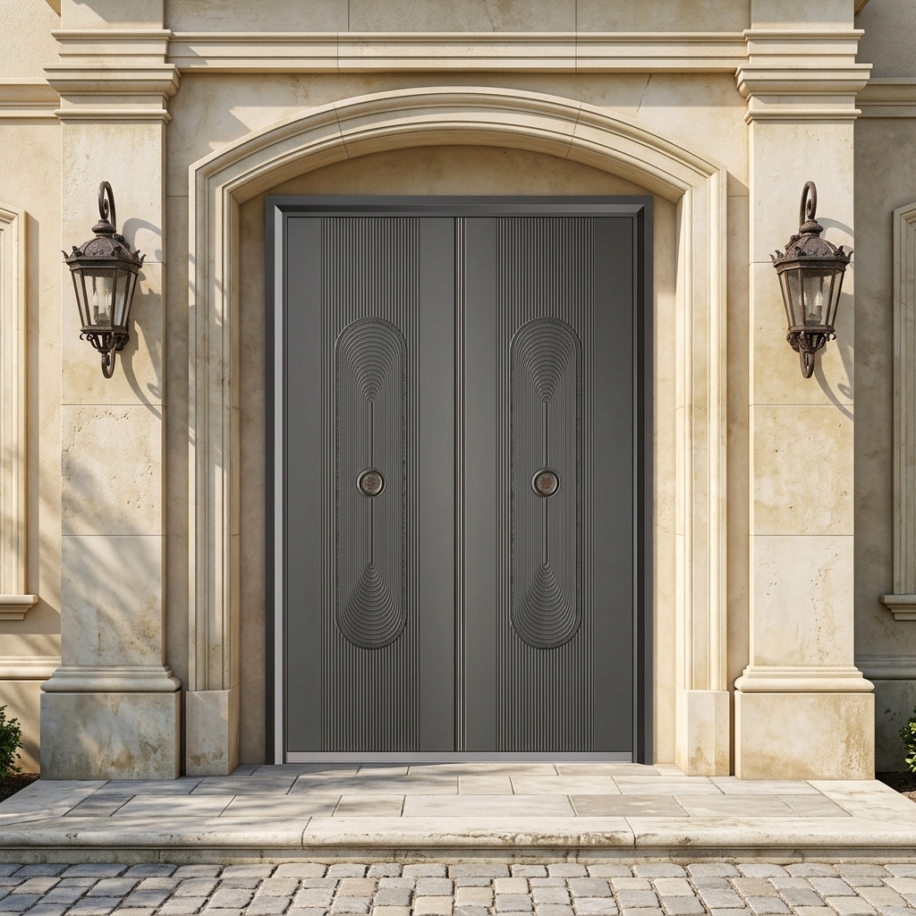 Ustomizablefinely Engraved All-aluminum Anti-theft Entrance Door for Villa Apartments with Waterproof and Secure Features