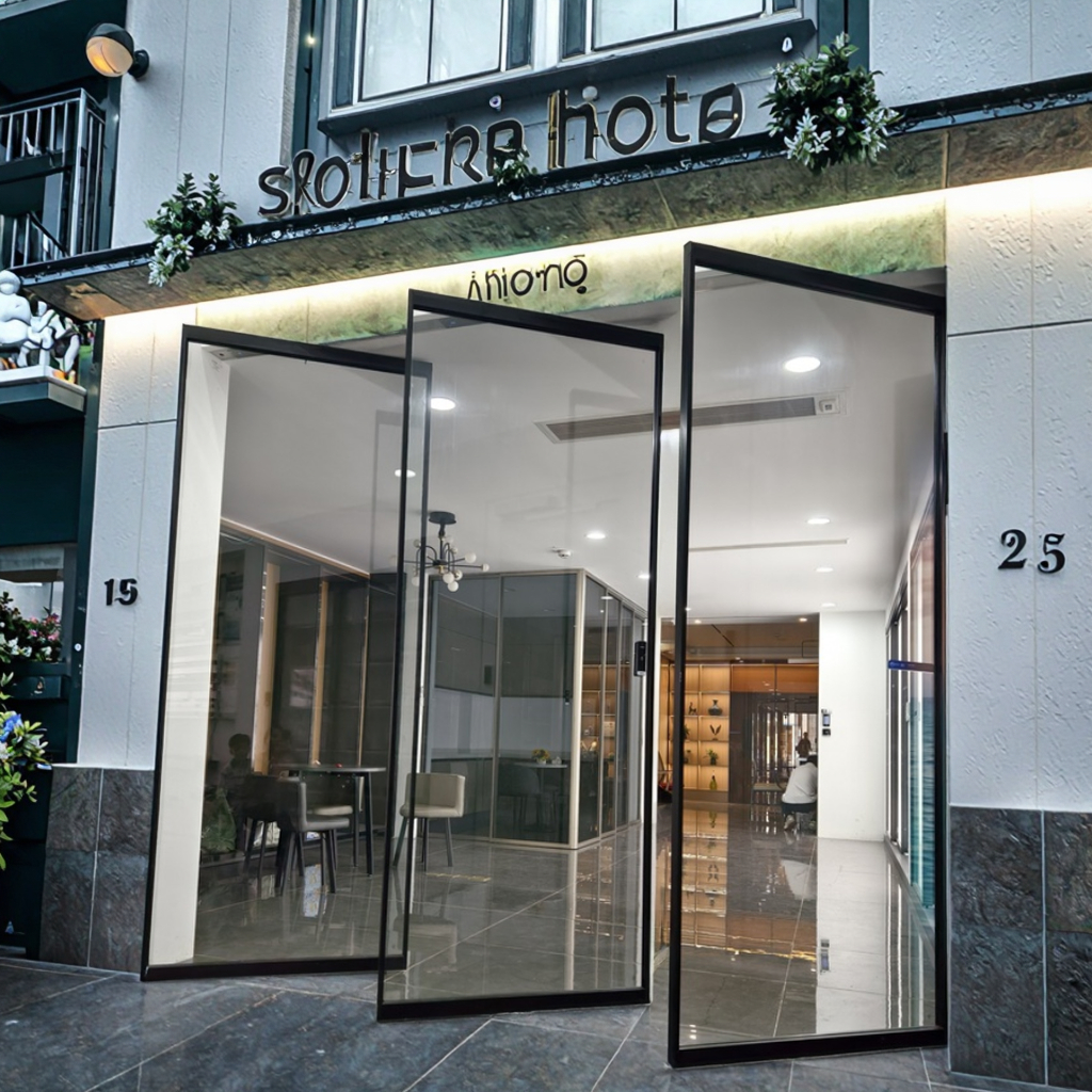 Premium Commercial Pivot Door with Customizable Smart Glass Front Door Electric Pivot Door