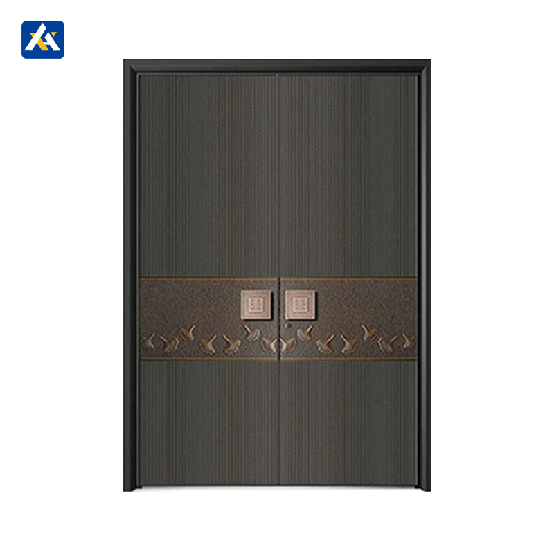 Custom Copper Paint Cast Aluminum Door Tank Design Security Front Door Postmodern Design Waterproof Feature for Luxury House