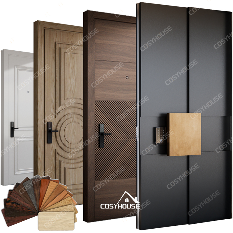 Steel Security Main Entrance Door Fireproof Waterproof Bulletproof Armored Door for Residential House Exterior Hotel Hall